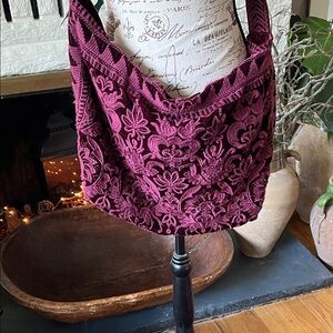 Johnny Was Deep Purple Lace Shoulder Bag